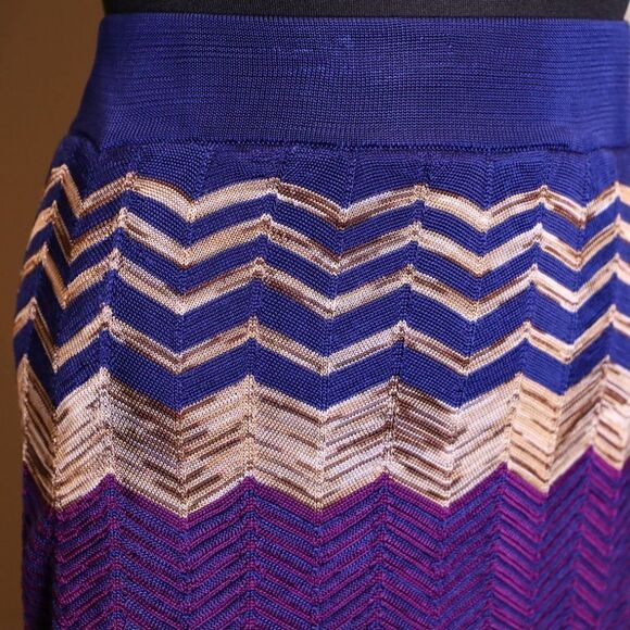 Loft Chevron Knit Midi Skirt Sz S - Picture 5 of 6